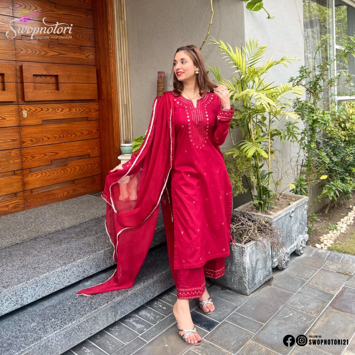 Maroon Aurora Sitara Work 3PCS SET