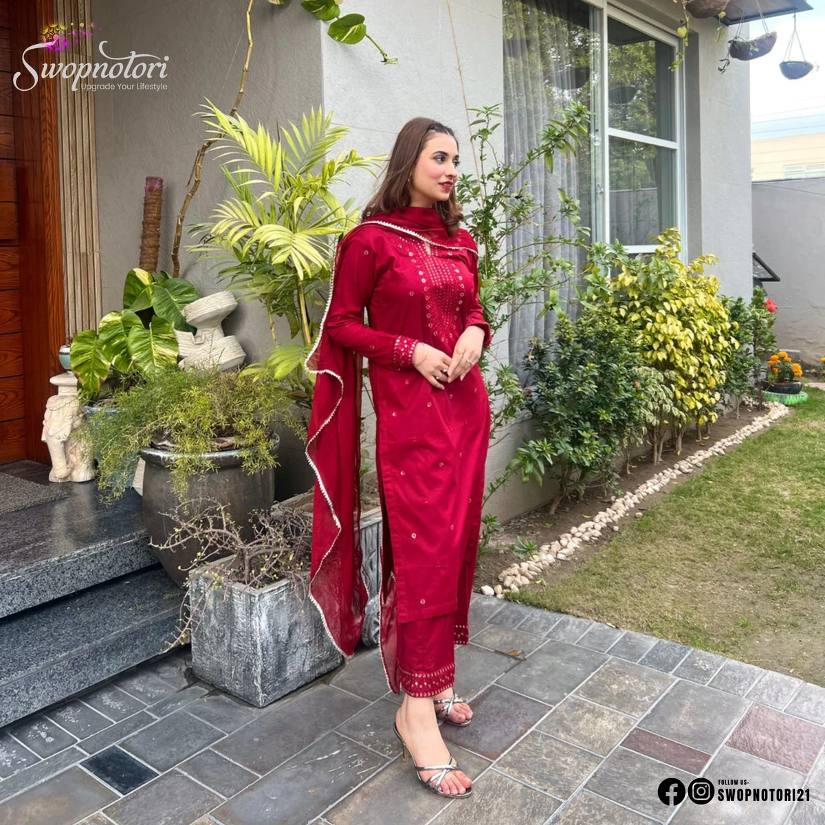 Maroon Aurora Sitara Work 3PCS SET